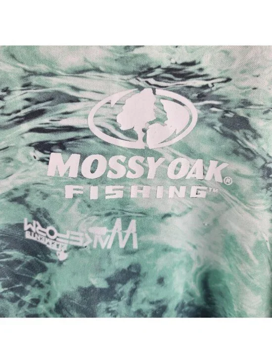Mossy Oak Hoodie Mens XXL Green Gray Tie Dye Fishing L/S Pullover - Picture 5 of 7